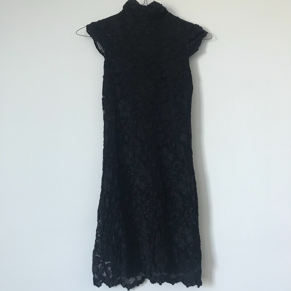 Forever 21 Black Lace High Neck Dress
